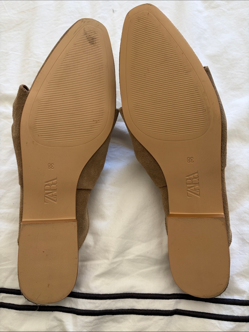 Zara Tan Suede Knotted Slip-On Mules - Picture 3 of 3